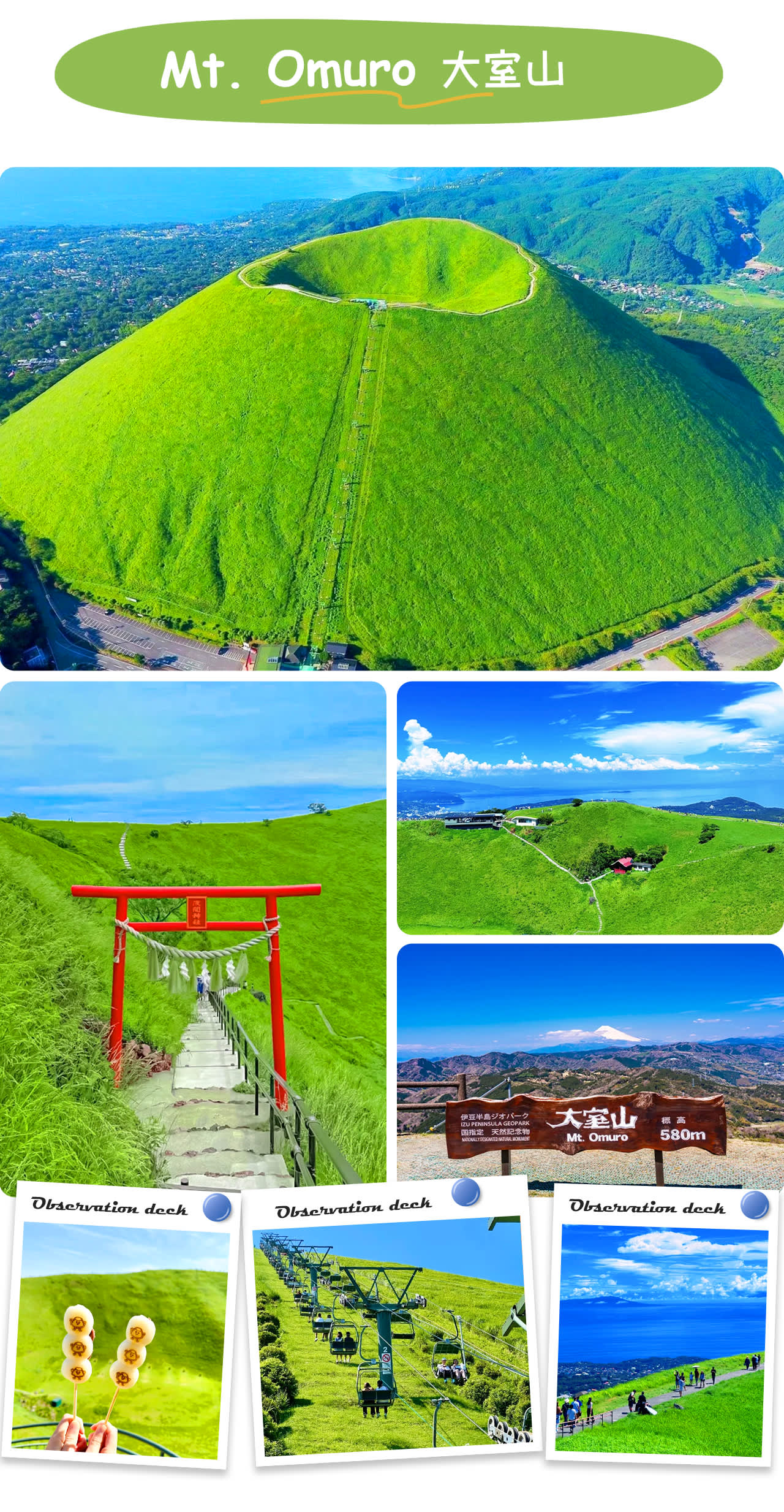 大室山（ケーブルカー付き）、熱海サンシャインコースト、城ヶ崎